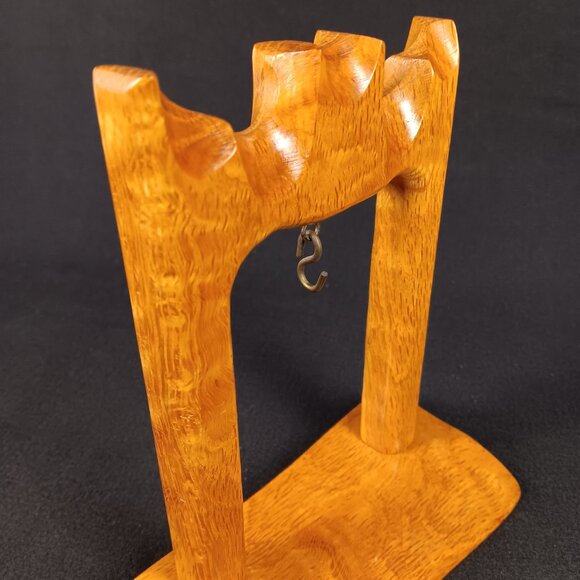 Figured Oak Pocket Watch Display Stand Hand Carved OOAK - Picture 8 of 10